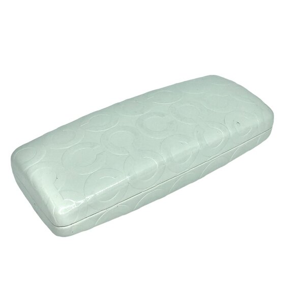 Coach Authentic White Eyeglass Case 7" Hard Shell EUC - Picture 1 of 9
